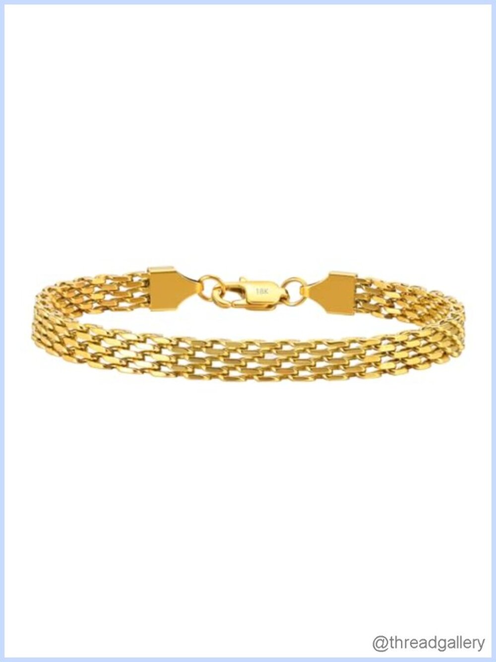 18k Gold Mesh Bracelet Adjustable Winding Chain Popcorn High-End